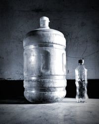 Close-up of bottles on table