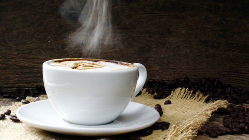 Close-up of coffee on table