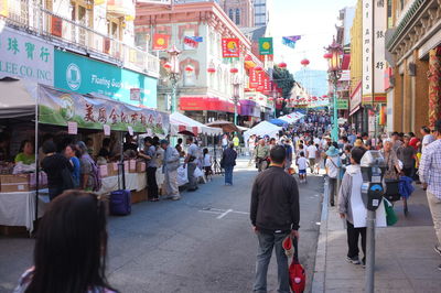 People on street in city