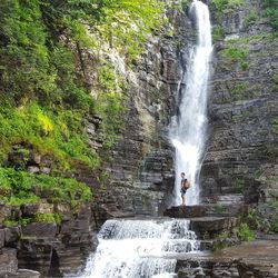 Scenic view of waterfall