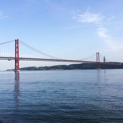 Suspension bridge over sea