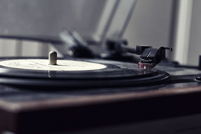 Close-up of gramophone