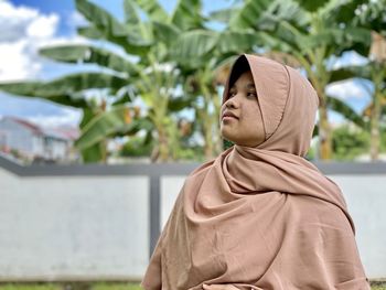 Portrait of girl wearing hijab