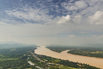 Beautiful view of mekong river at pha tak sue, sangkhom district, nong khai, thailand