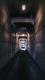 Interior of illuminated tunnel