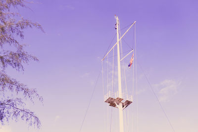 Low angle view of sailboat against sky