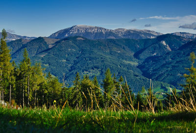 Scenic view of mountains against sky