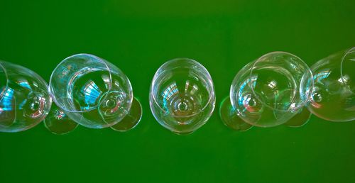 Close-up of glass over white background