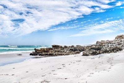 Scenic view of beach against sky