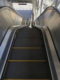 High angle view of escalator