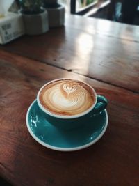 Coffee cup on table