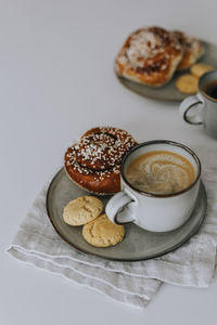 Coffee with freshly baked cookies and pastry