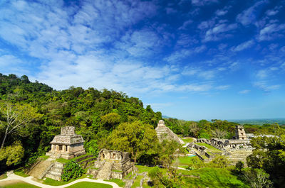 Old historic building with several temples against sky