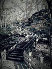 High angle view of stairs