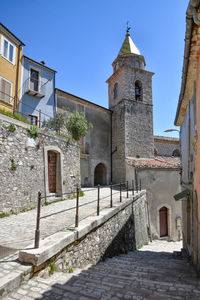 A narrow street of sepino, a medieval village of molise region in italy.