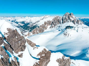 Alpine ski resort st. anton am arlberg in winter time