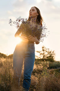 National relaxation day, relaxation practices, mental health, slow living concept. young girl 