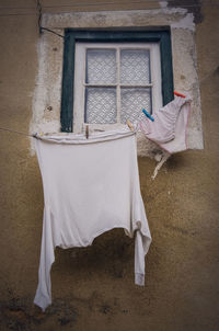 Clothes drying on clothesline