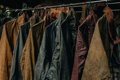 Clothes hanging on rack