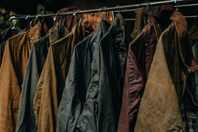 Clothes drying on rack