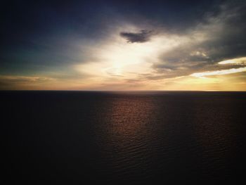 Scenic view of sea at sunset