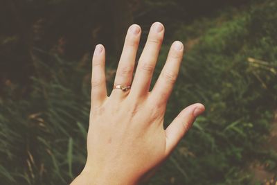 Close-up of human hand