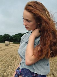 Young woman looking away