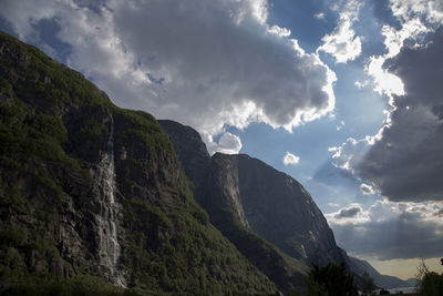 Low angle view of mountain against sky