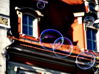 Bubbles against building