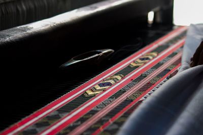 Close-up of piano keys