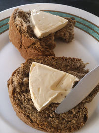 Close-up of dessert in plate on table