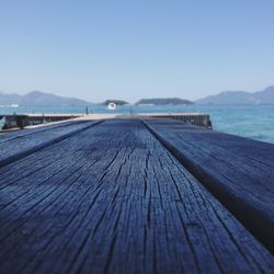 Surface level of wooden boardwalk