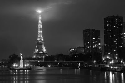 Illuminated city at night