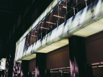 Low angle view of illuminated ceiling in building