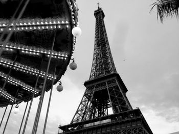 Low angle view of eiffel tower