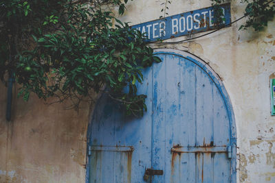 Closed door of old building