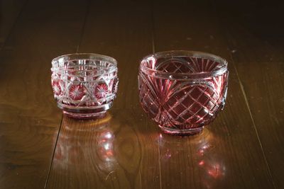 Close-up of wine glass on table