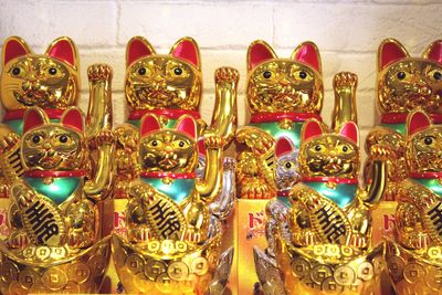 Close-up of buddha statues for sale