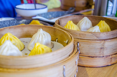 Close-up of food on table