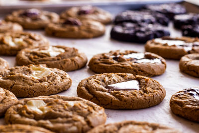 Close-up of cookies on table