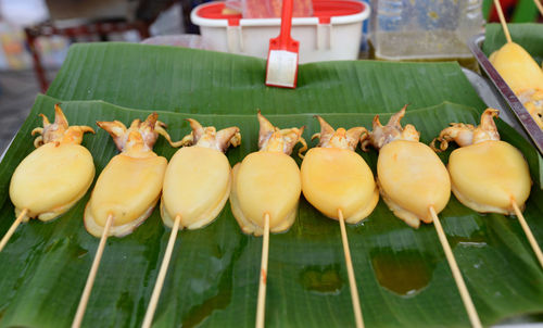 Close-up of fruits for sale at market stall