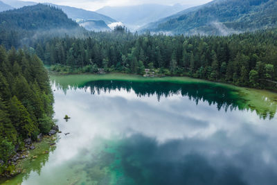 Scenic view of lake and mountains