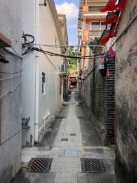 Narrow alley amidst buildings in city