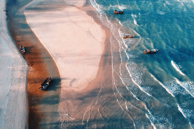 High angle view of beach during sunny day
