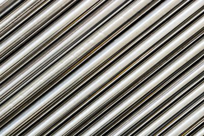 Full frame shot of metal pipes