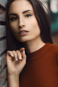 Close-up portrait of young woman