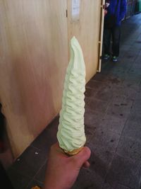 Low section of person holding ice cream