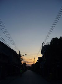 Empty road at sunset