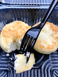 Close-up of bread in plate