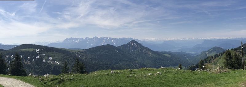 Scenic view of mountains against sky